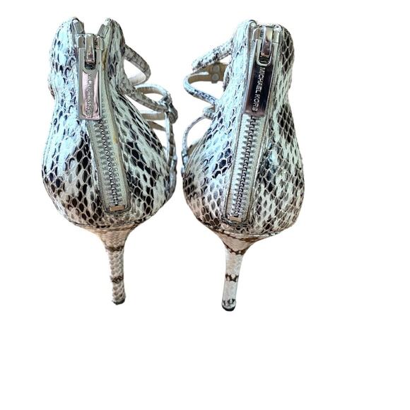 Michael Kors Charlene Snakeskin Women's Heels Brown Cream size 39 8.5 fits US - Picture 3 of 10